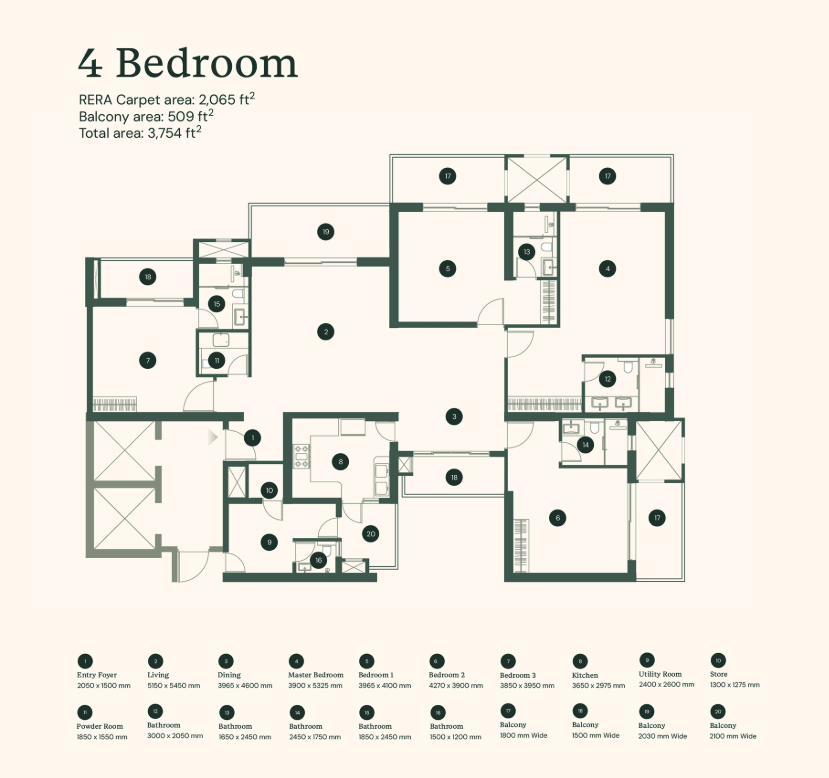 3754 sq. ft. 4 Bedroom